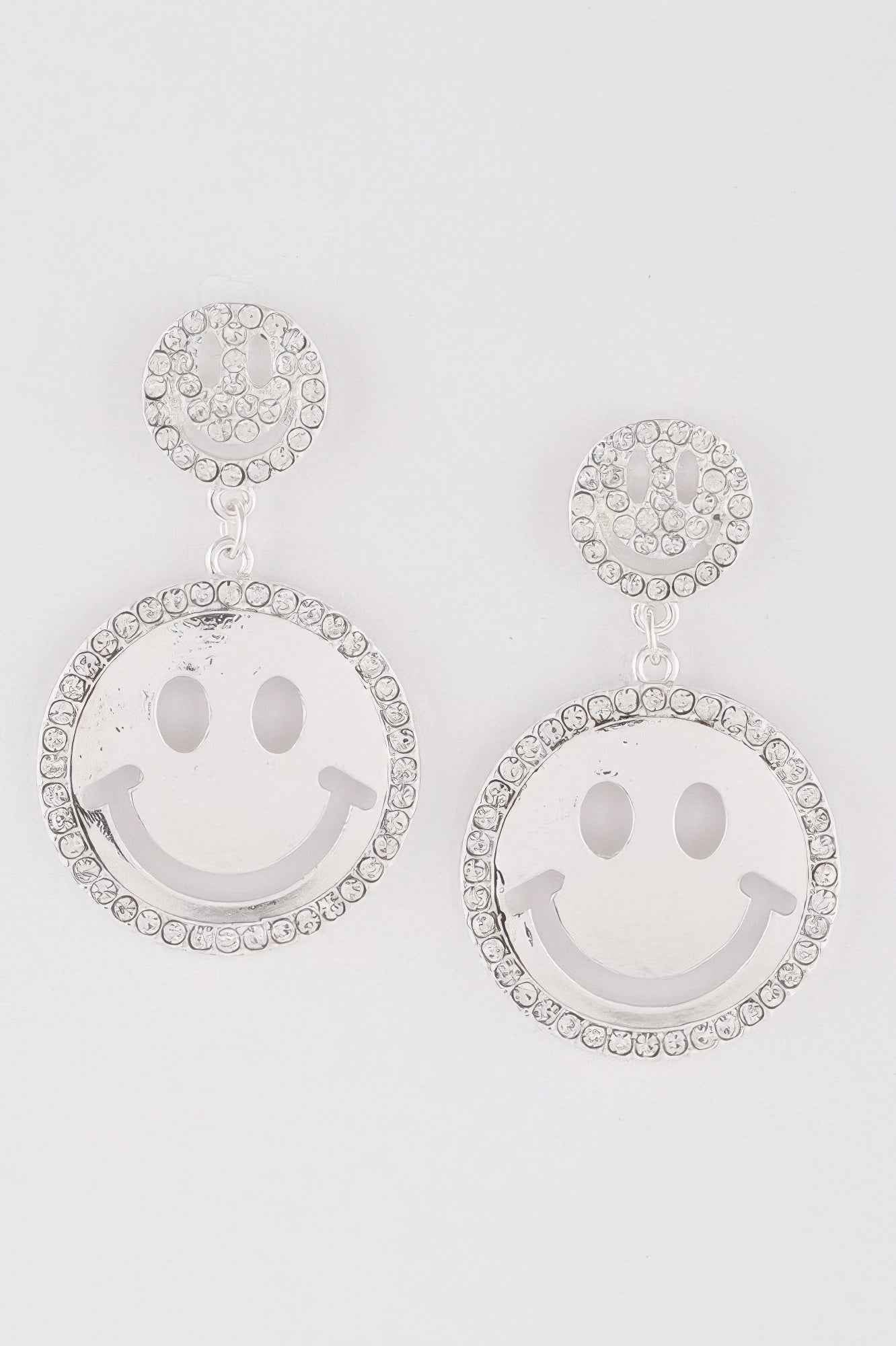 Jeweled Smiley Face Earrings