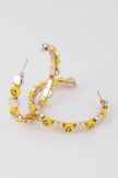 Smiley Face Charm Hoop Earrings