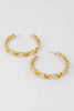 Smiley Face Charm Hoop Earrings