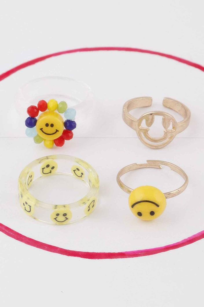 Smiley Face Rings Set