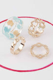 Flower N Chain Rings Set