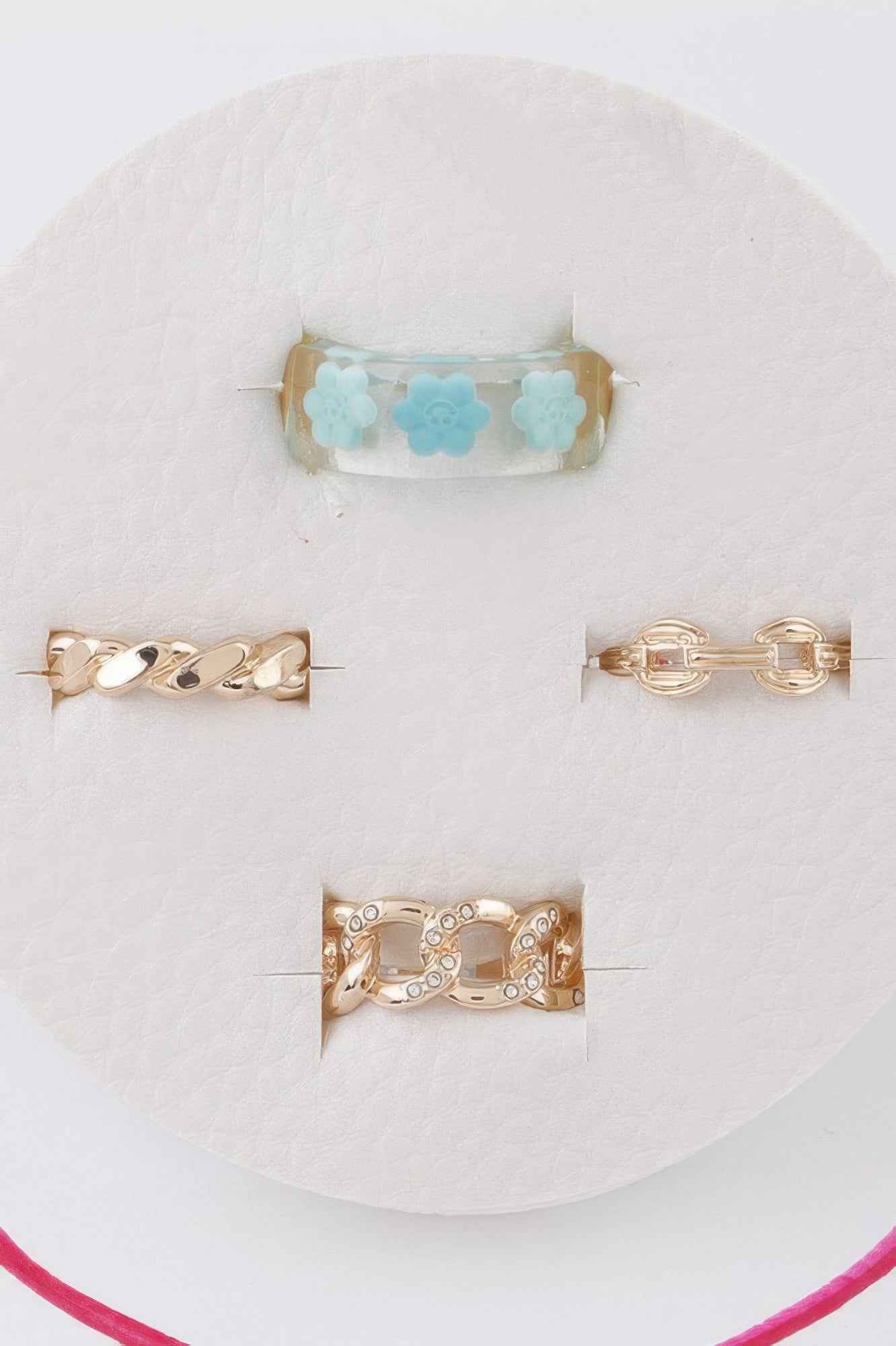 Flower N Chain Rings Set