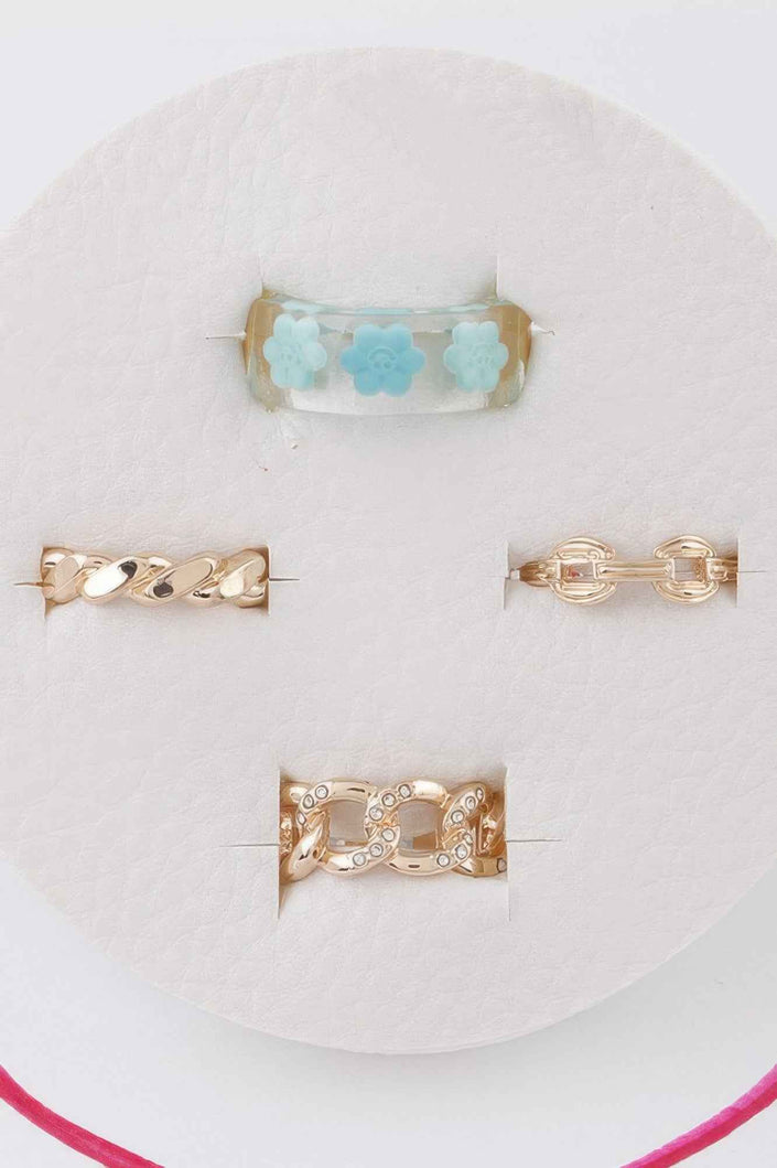 Flower N Chain Rings Set