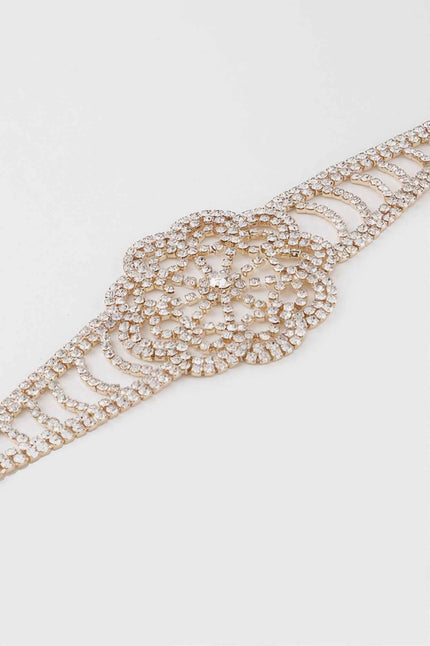 Jeweled Flower Choker Necklace