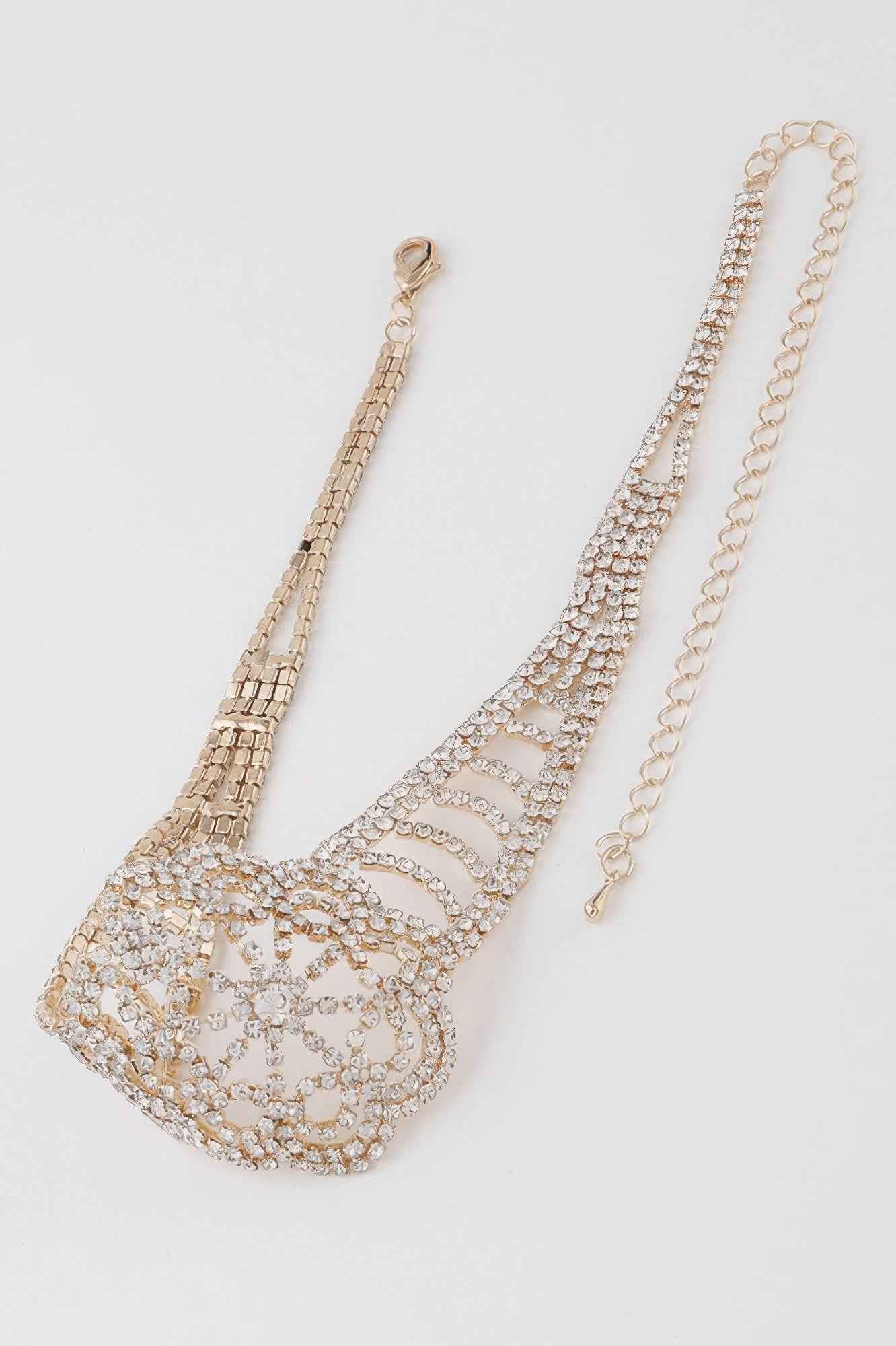 Jeweled Flower Choker Necklace
