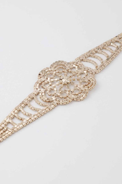 Jeweled Flower Choker Necklace