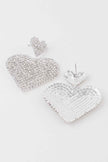 Jeweled Heart Drop Earrings