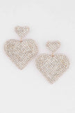 Jeweled Heart Drop Earrings