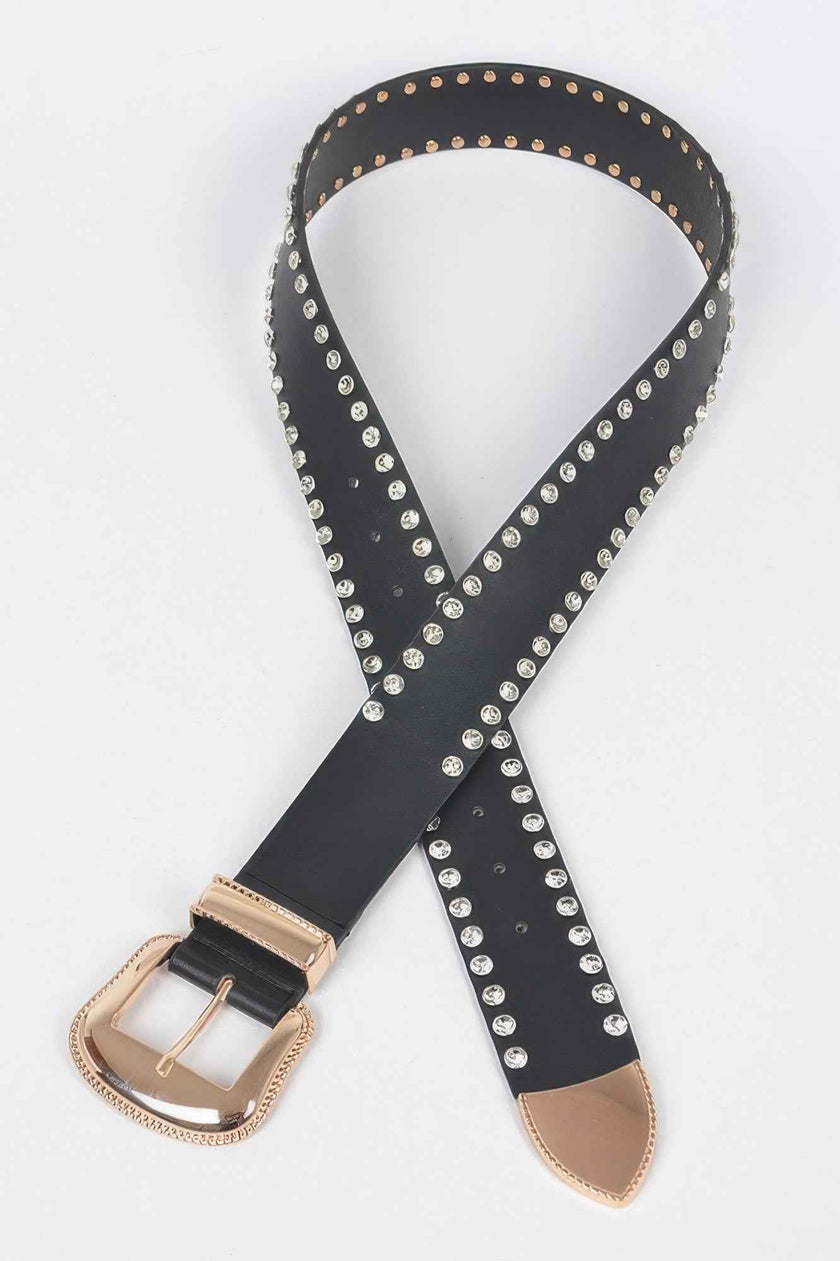 Rhinestone Trimmed Multi Metal Belt