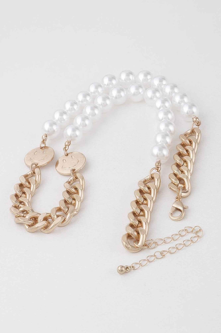 Two Toned Pearl N Bead Necklace