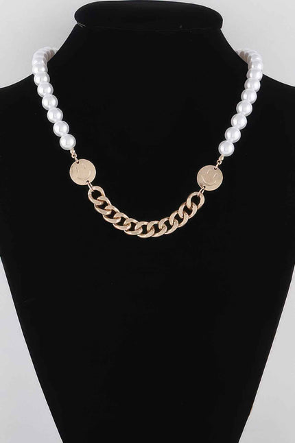 Two Toned Pearl N Bead Necklace