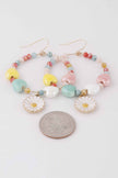 Open Beaded Flower Earrings