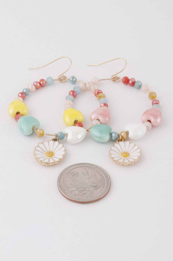 Open Beaded Flower Earrings