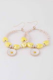 Open Beaded Flower Earrings