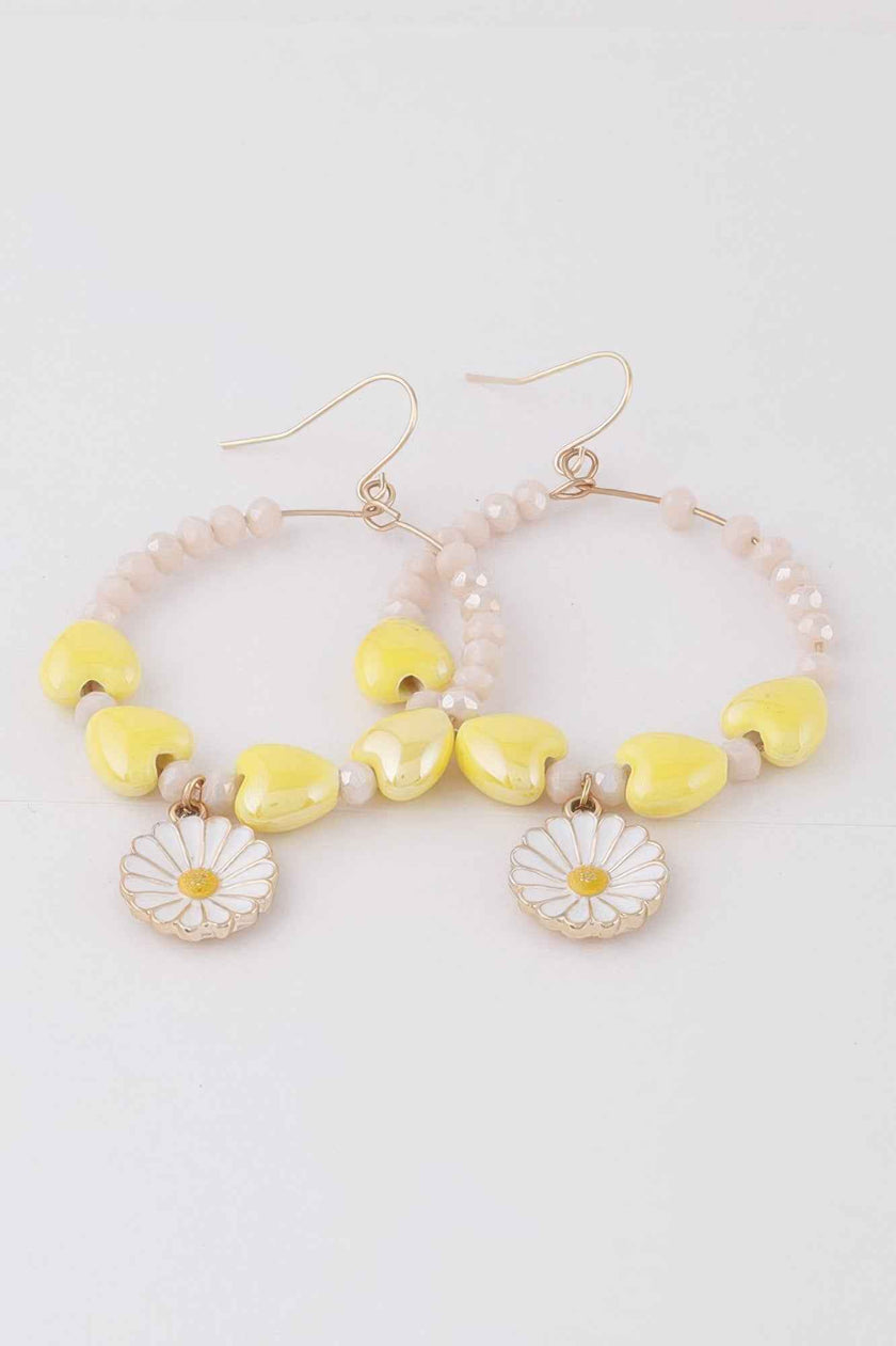 Open Beaded Flower Earrings