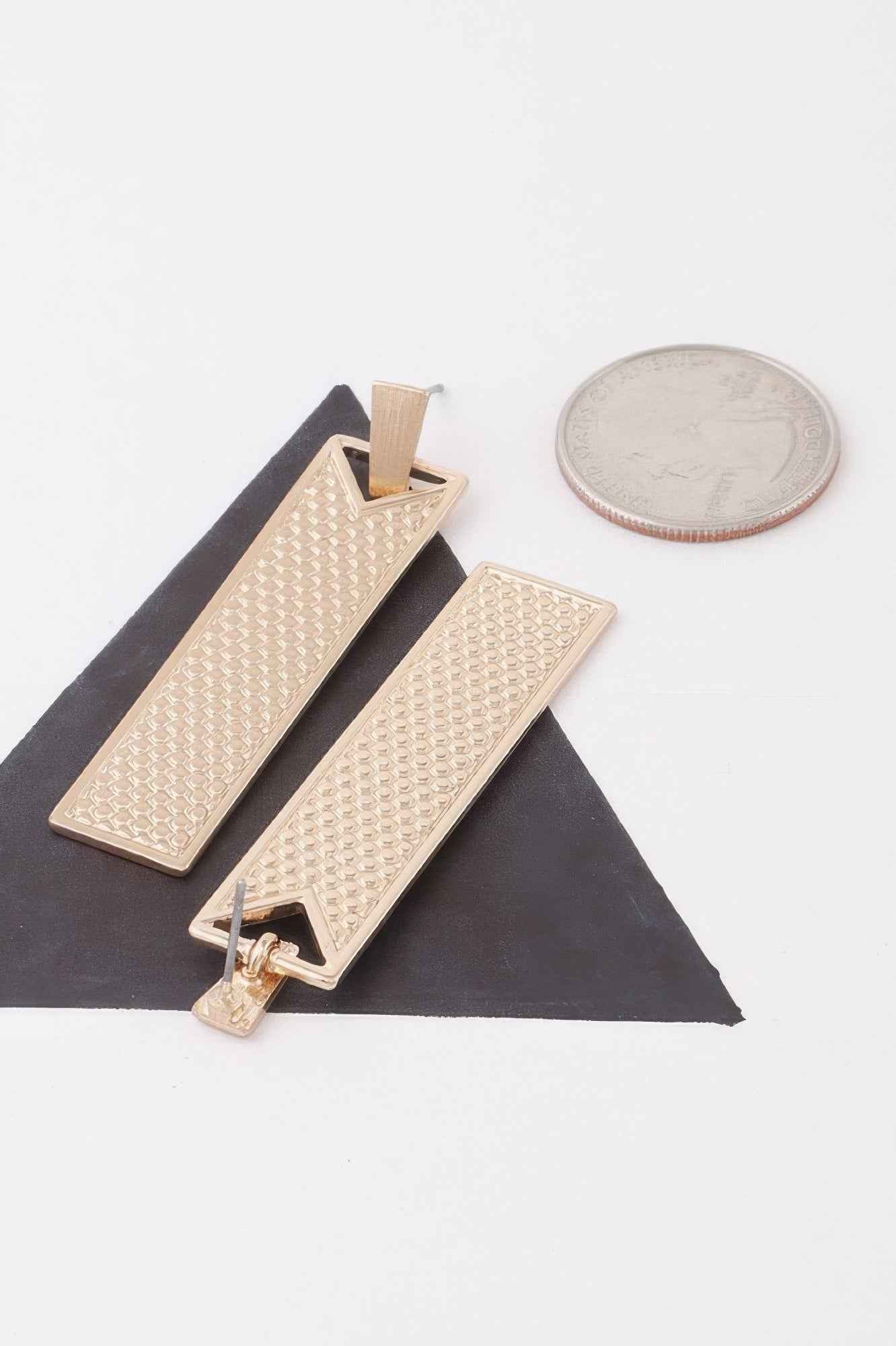 Textured Vertical Bar Earrings