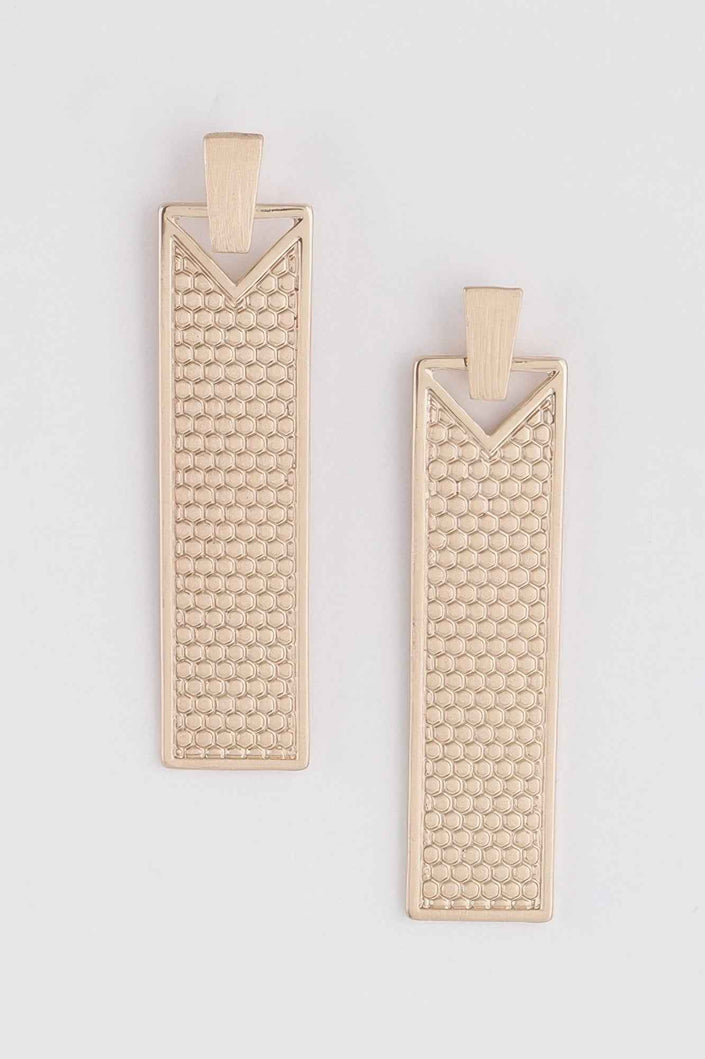 Textured Vertical Bar Earrings