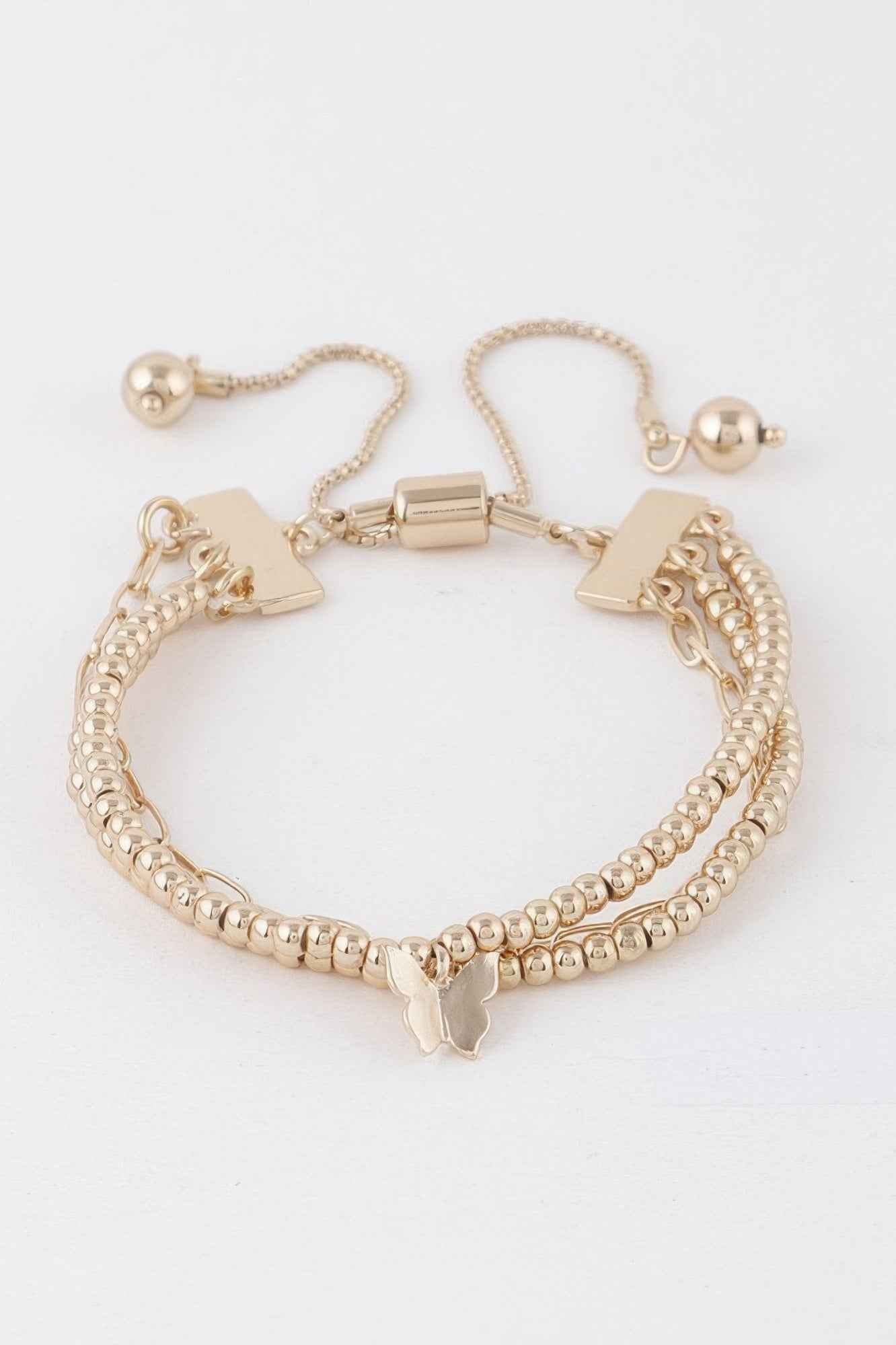 Beaded Butterfly Charm Bracelet