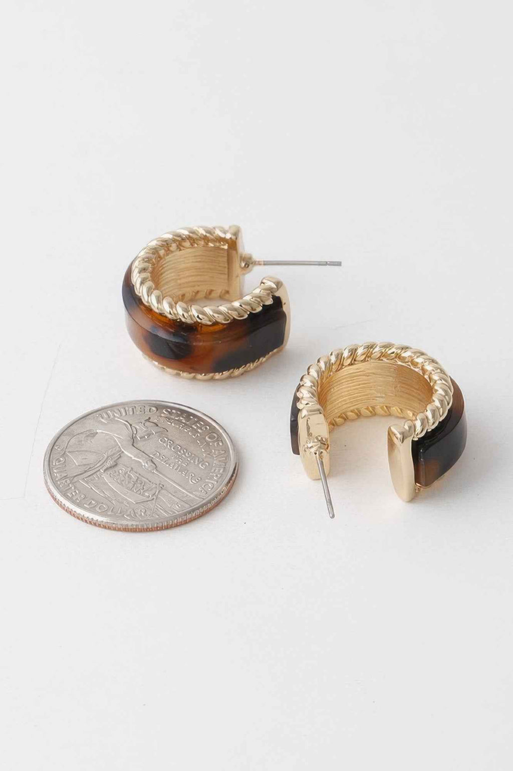 Twisted Marble Huggie Earrings
