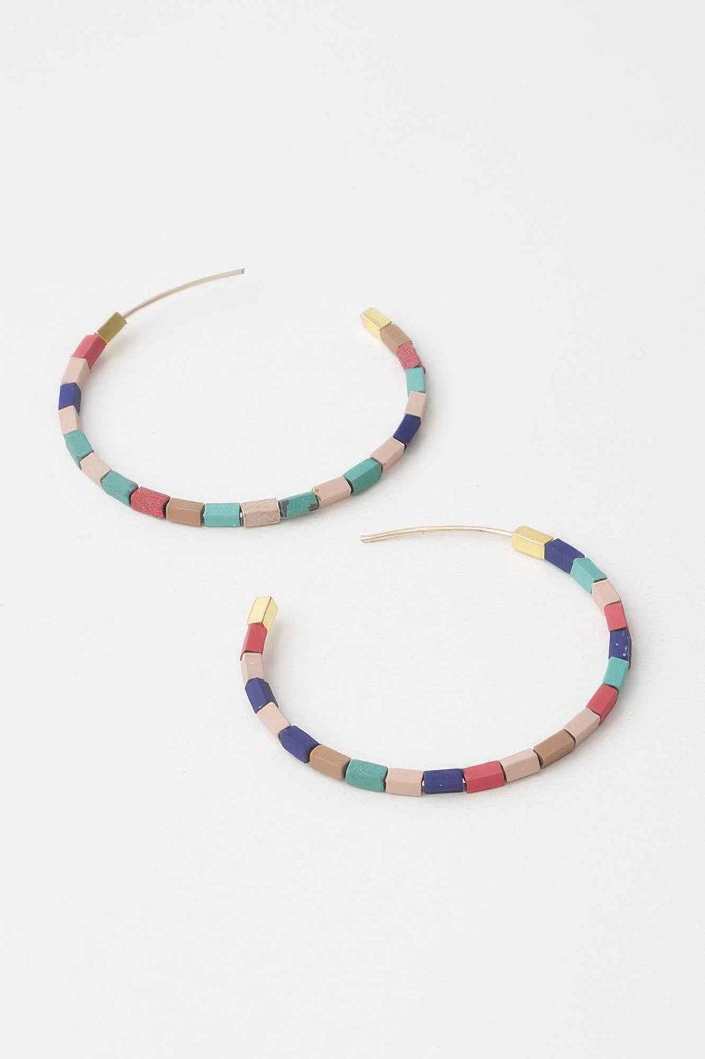 Beaded Clay Hoop Earrings