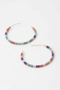 Beaded Clay Hoop Earrings