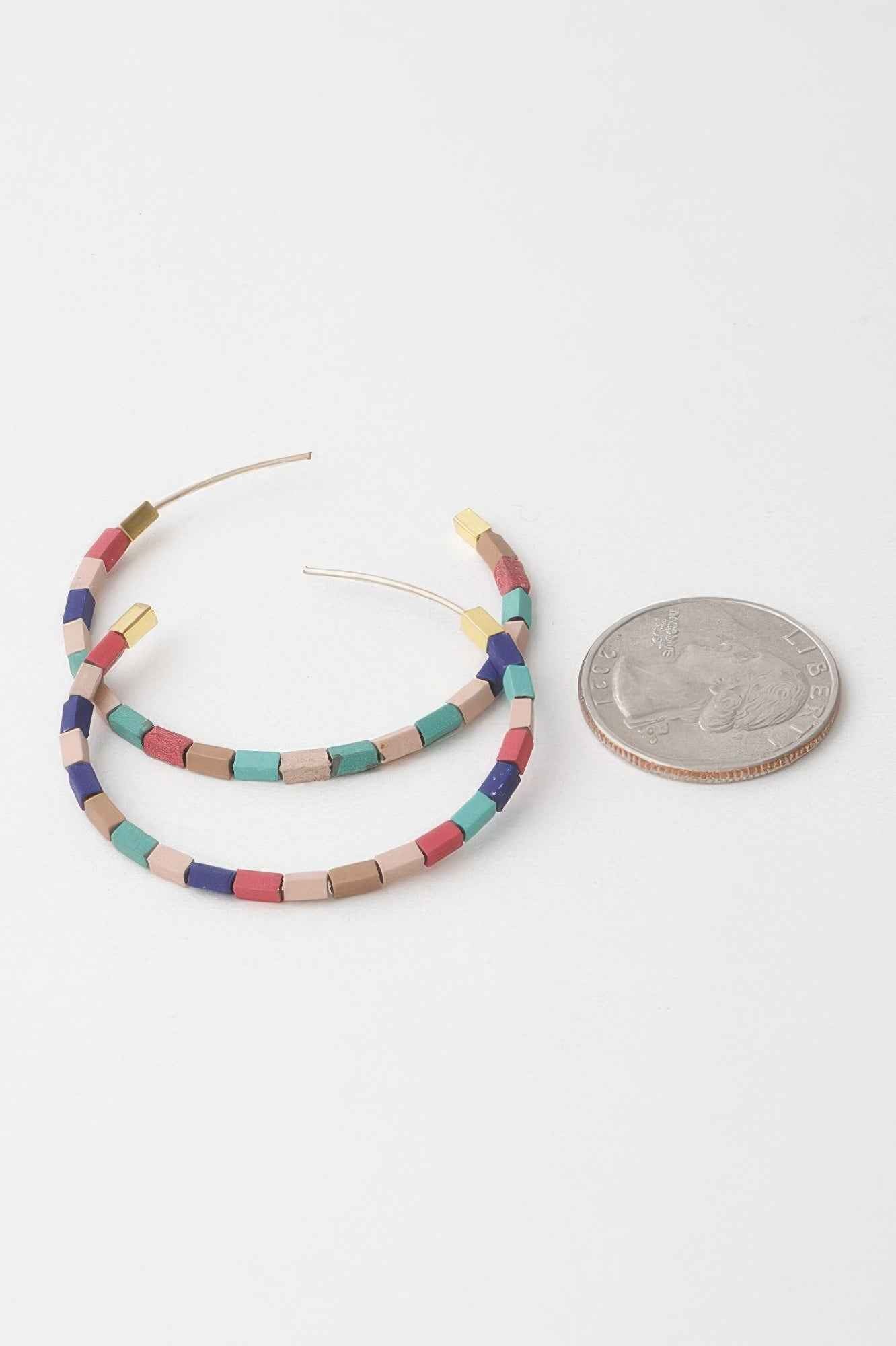 Beaded Clay Hoop Earrings