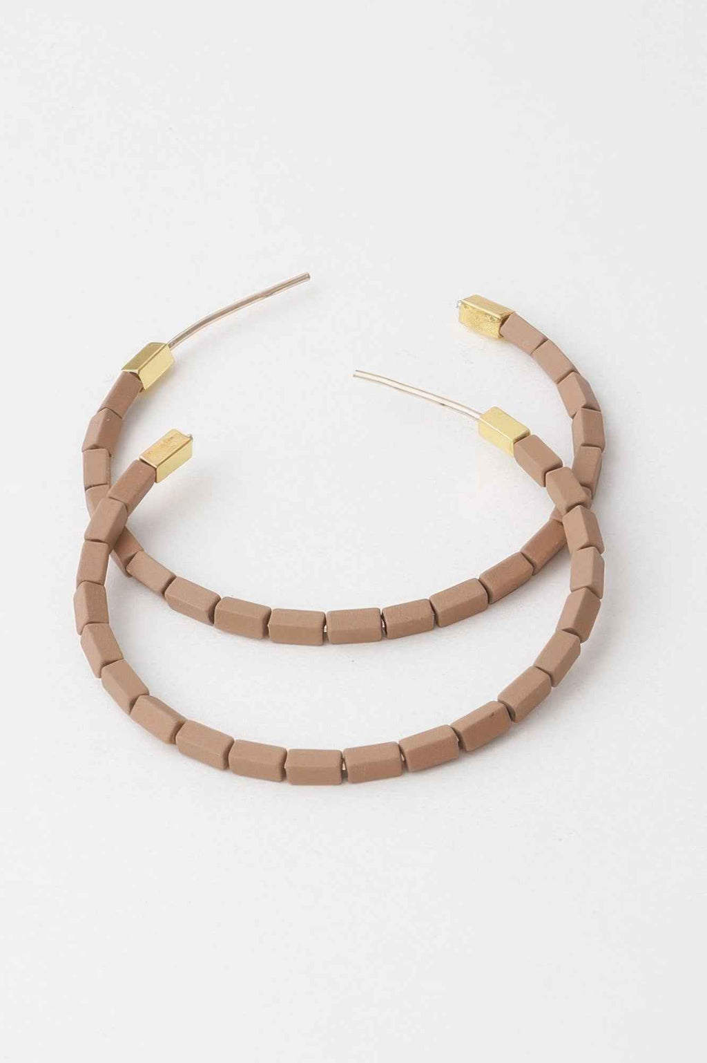 Beaded Clay Hoop Earrings