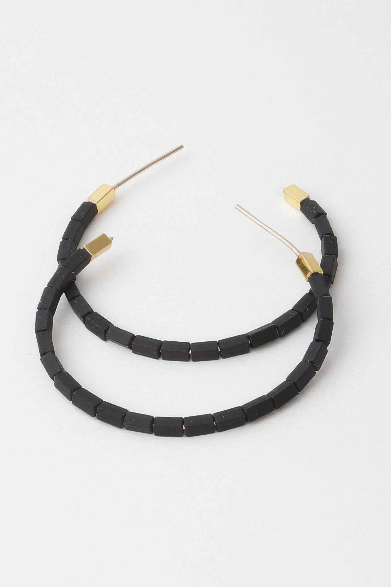 Beaded Clay Hoop Earrings
