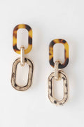 Two Toned Link Chain Drop Earrings