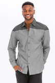 Two Tone Long Sleeve Button Down Shirt - Pikemla