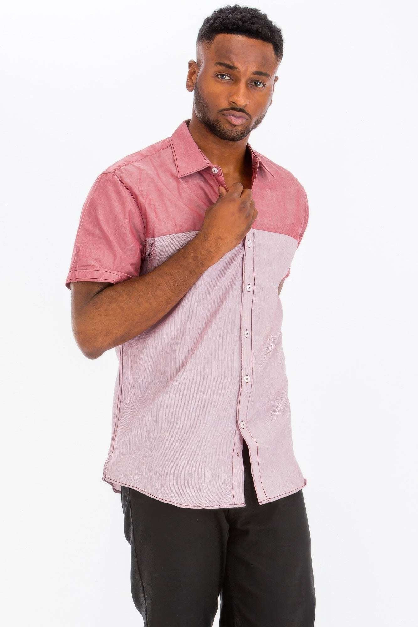 2 Tone Short Sleeve Shirt - Pikemla