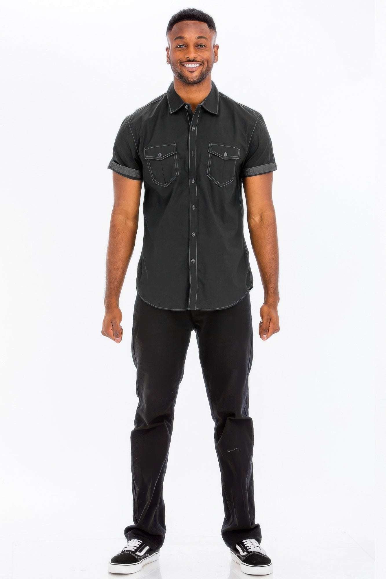 Outline Stitch Short Sleeve Shirt - Pikemla
