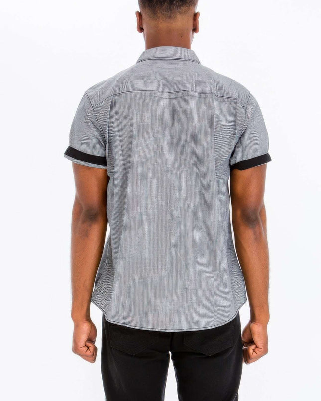 Casual Short Sleeve Solid Denim Shirt - Pikemla