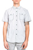 Casual Short Sleeve Solid Denim Shirt - Pikemla