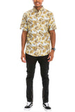 Hawaiian Print Button Down Shirt