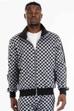 Mens Full Zip Checkered Jacket