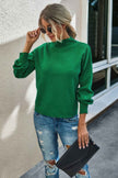 Drop Shoulder Solid Mock Neck Classic Knitted Sweater - Pikemla