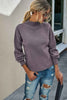 Drop Shoulder Solid Mock Neck Classic Knitted Sweater - Pikemla