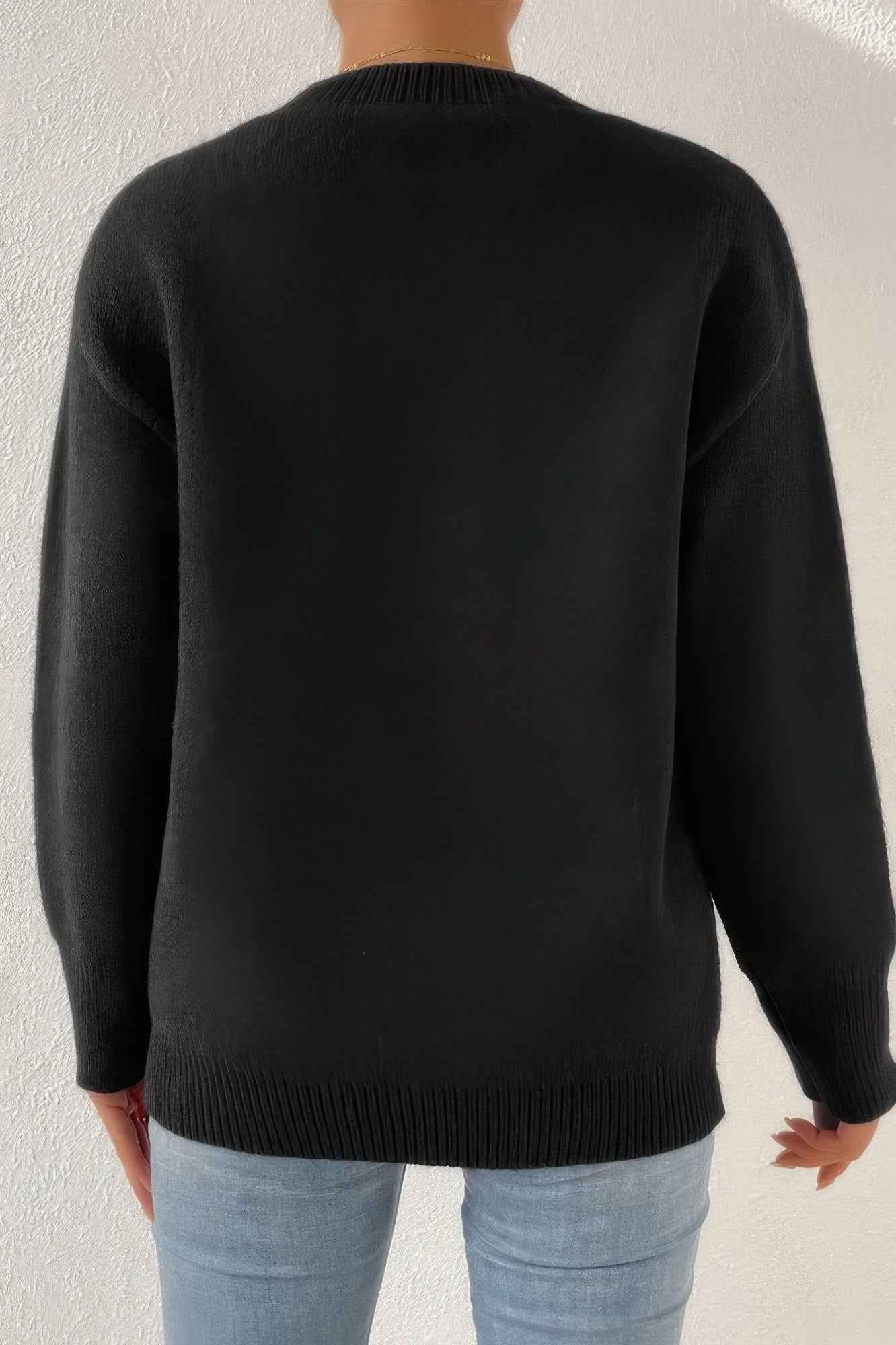 Star Print Knit Lose Fit Sweater - Pikemla