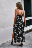 Floral Wrap Knot Side Cami Fit Dress - Pikemla