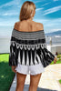 Graphic Print Butterfly Sleeves Off Shoulder Top - Pikemla