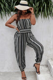 Plus Size Print Off Shoulder Sleeveless Jumpsuit - Pikemla