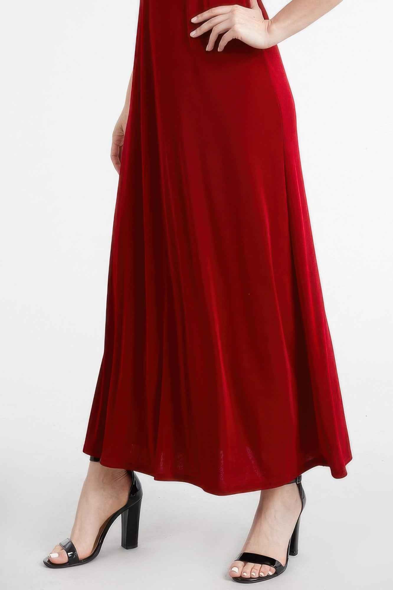 Plus Size Sleeveless Solid Acetate Long Maxi Dress