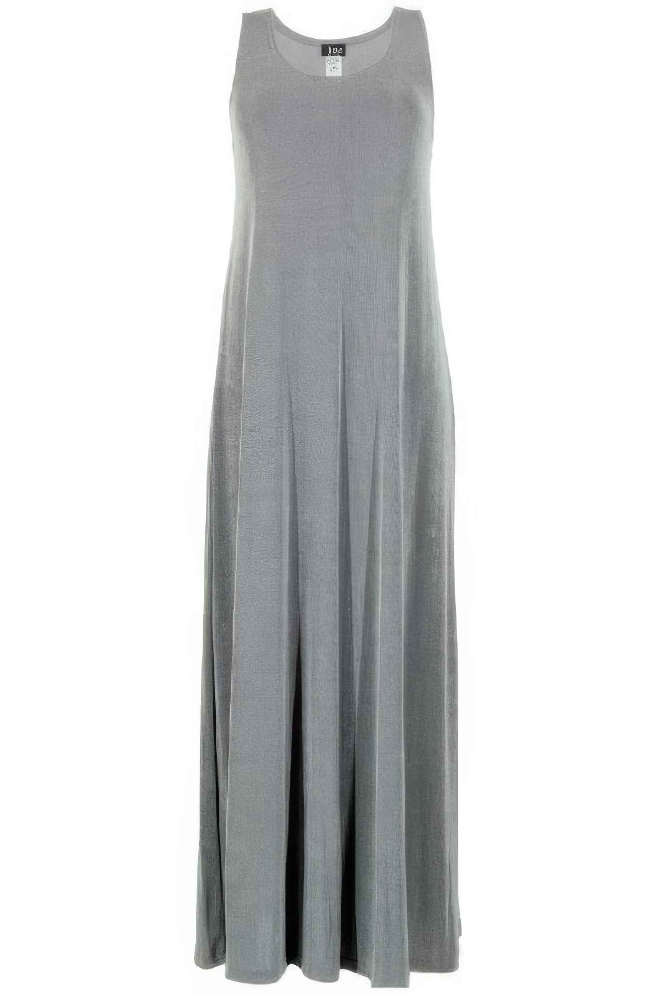 Plus Size Sleeveless Solid Acetate Long Maxi Dress