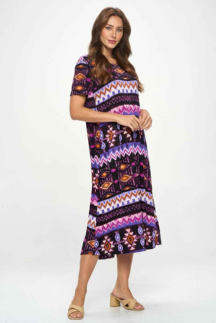 Plus Size Bns Print Long Dress