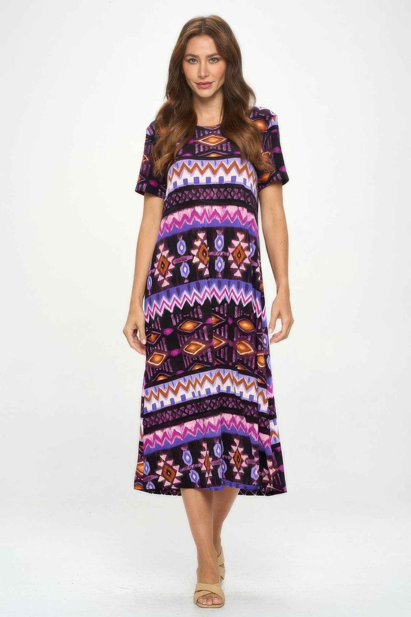 Plus Size Bns Print Long Dress