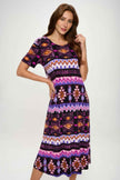 Plus Size Bns Print Long Dress