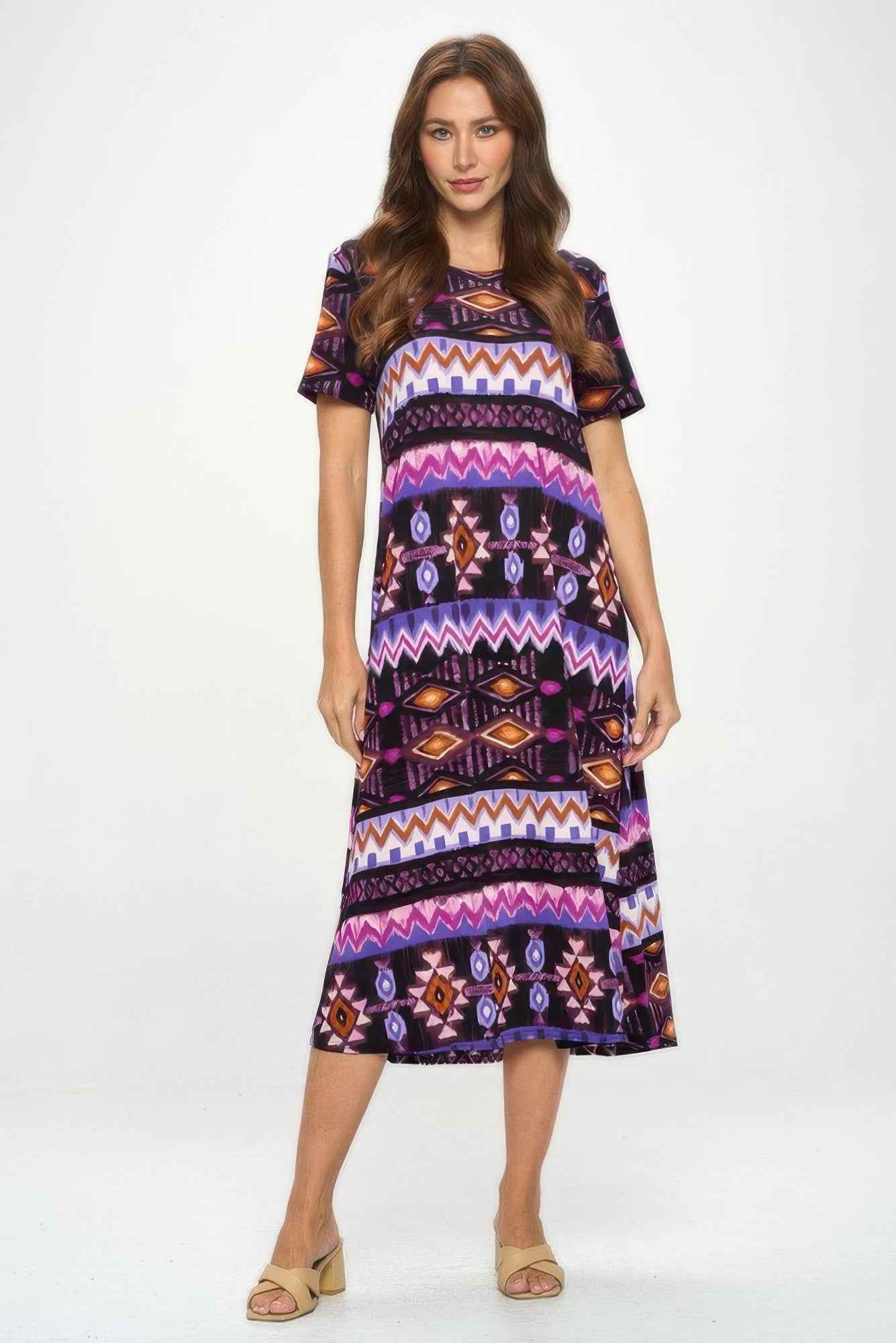 Plus Size Bns Print Long Dress