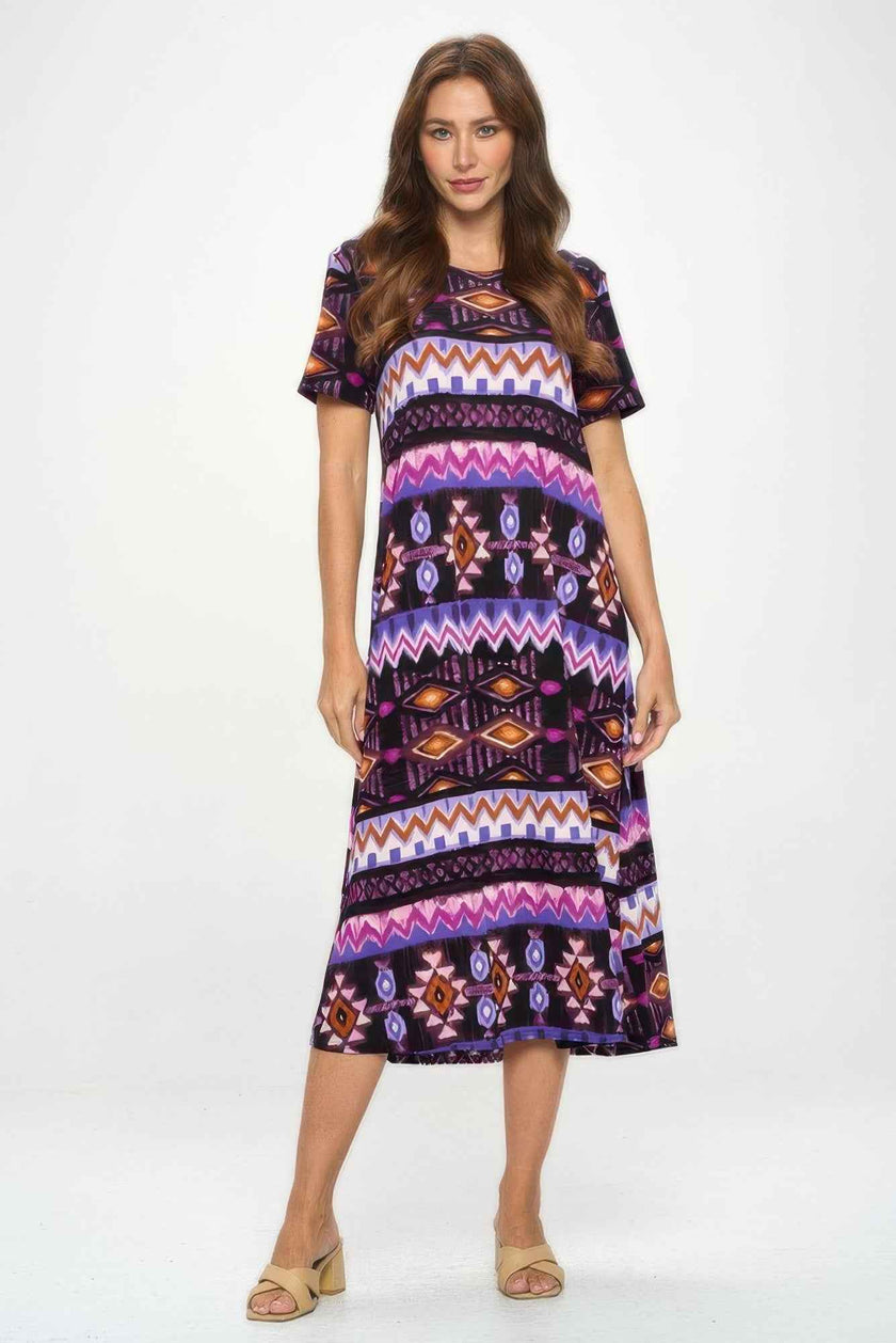 Plus Size Bns Print Long Dress
