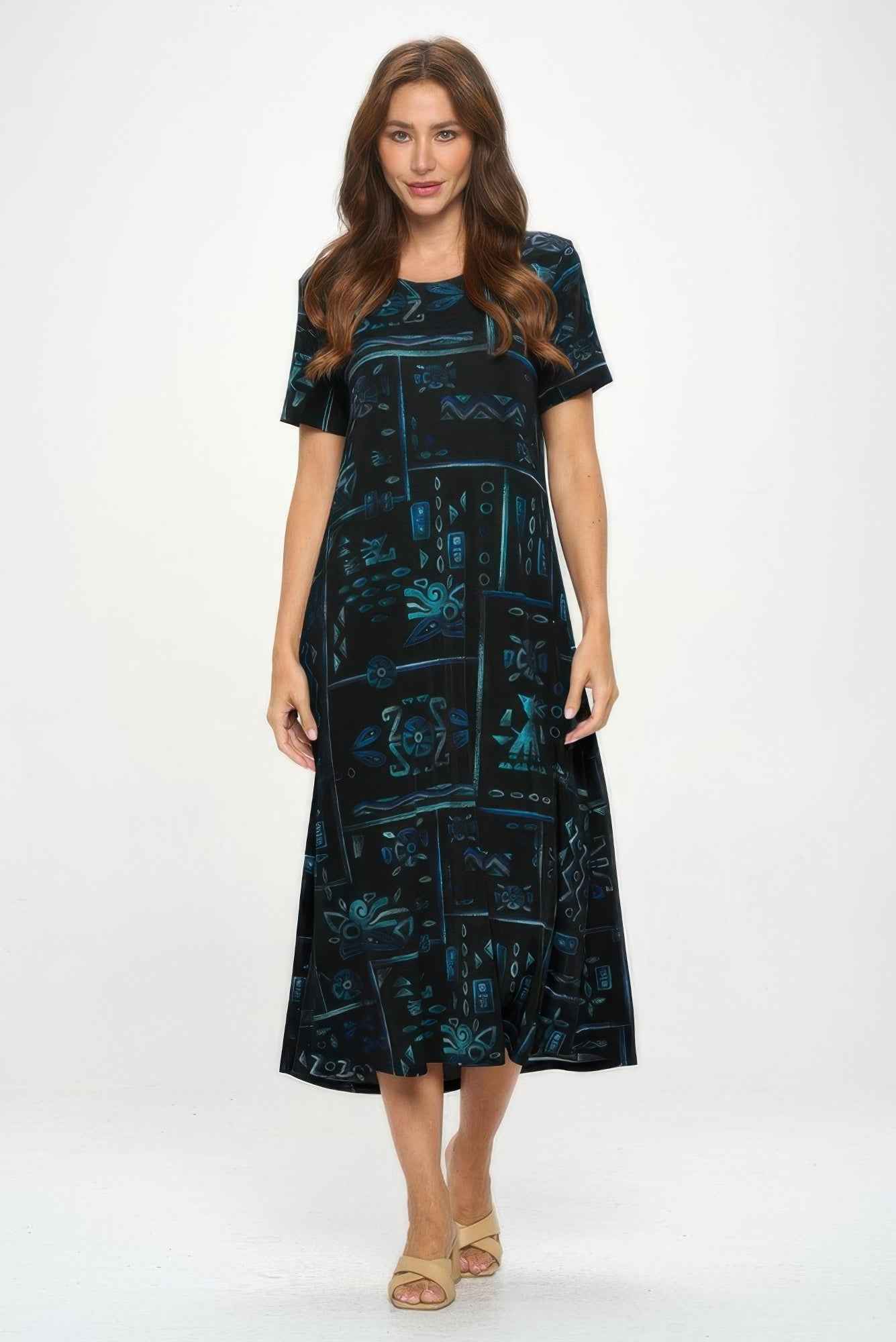 Plus Size Bns Print Long Dress